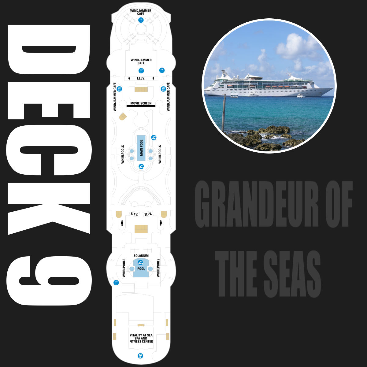 Grandeur of the Seas Deck 9 - Cabins & Activities